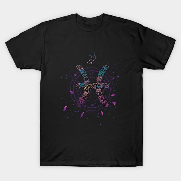 CANCER FLORAL ZODIAC SIGN T-Shirt by MzumO